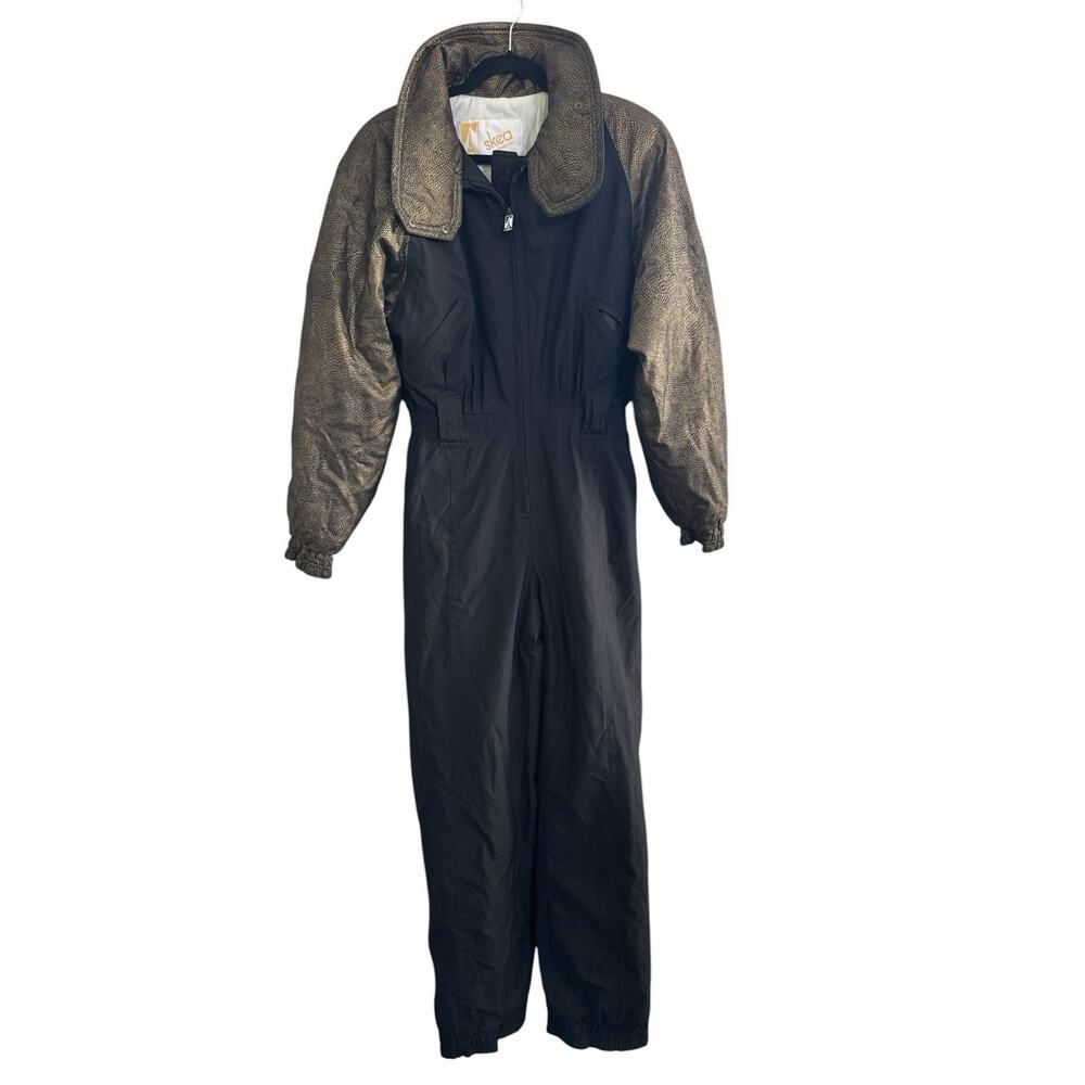 Vintage Skea Womens Snow Ski Suit Size 8 / 10? Black Gold Made In USA *READ*